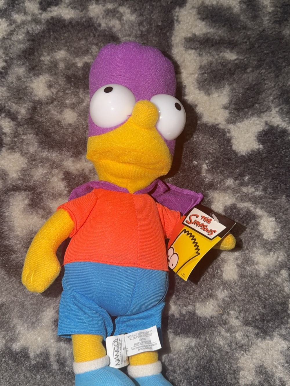 The Simpsons Purple Bartman Plush - Orange Shirt, Blue Shorts